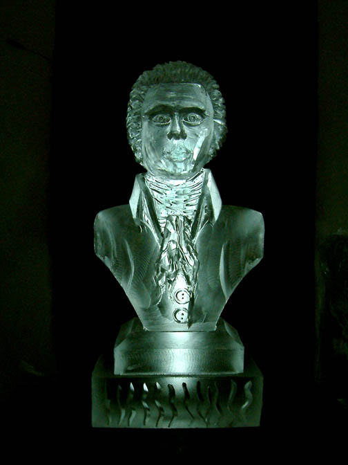 Ice sculpture of a man