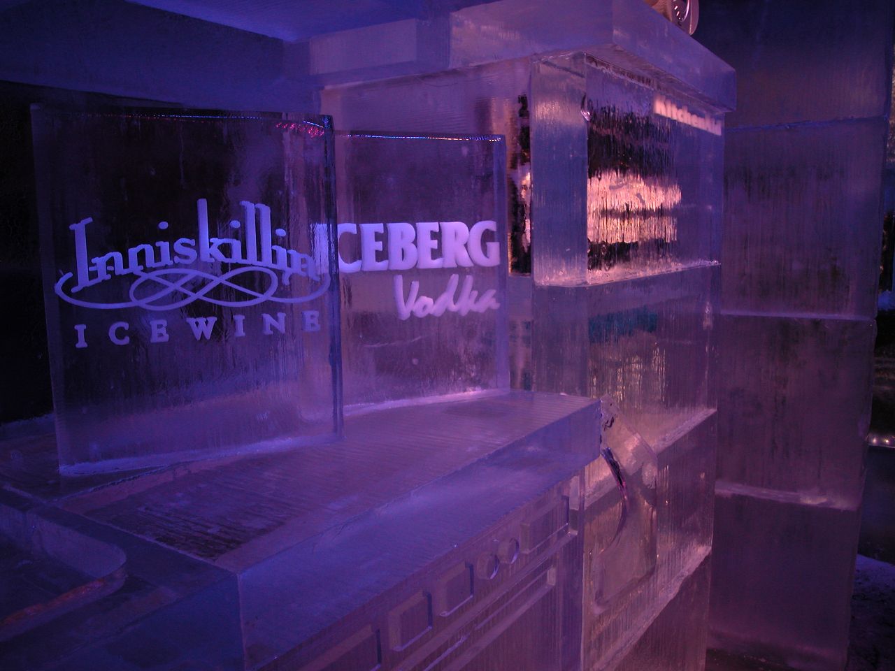 Inniskillin and Iceberg logos made out of Ice