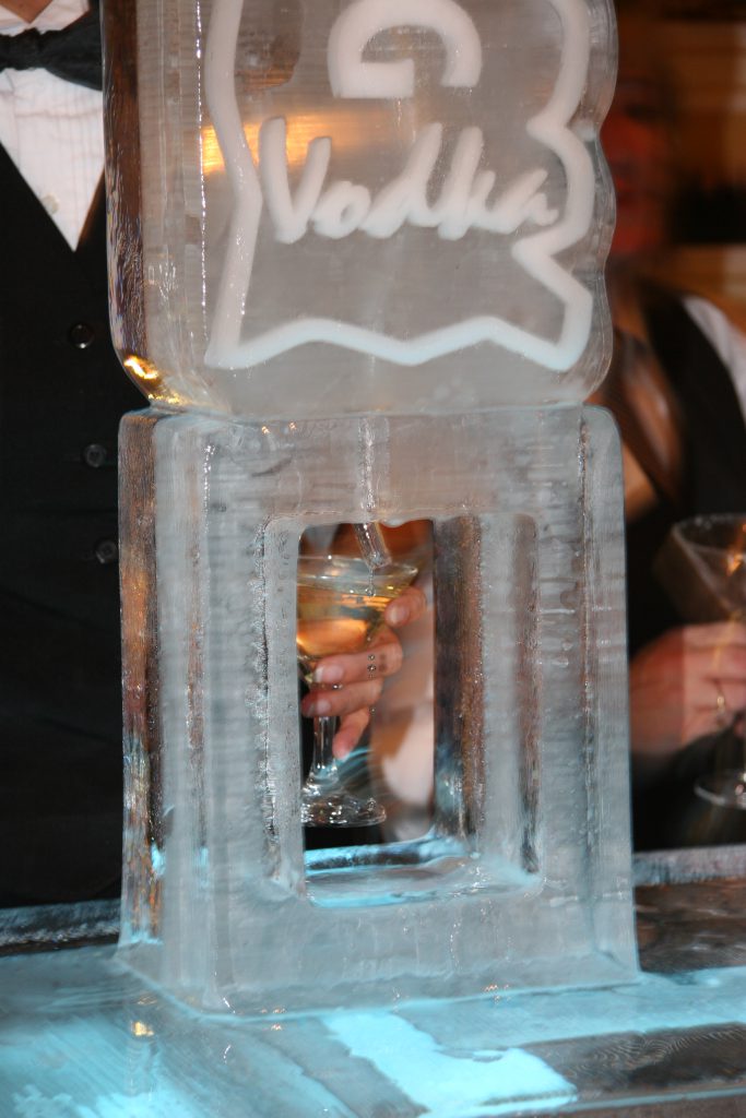 Iceberg ice luge close up