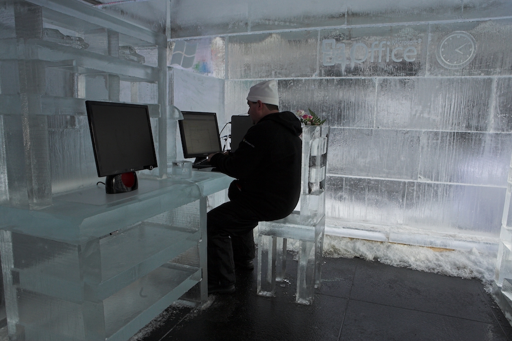 Office made out of ice